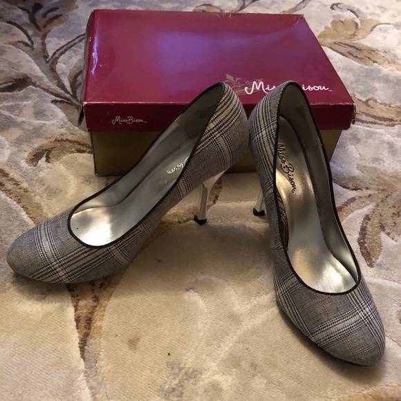 Miss Bison silver plaid heels - Picture 2 of 8